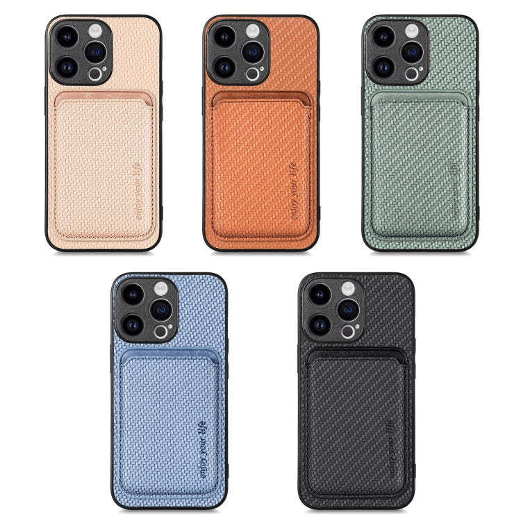 Carbon Fiber Leather Card Magsafe Phone Case, For iPhone 18 Pro / 17 Pro, For iPhone 18 Pro Max / 17 Pro Max, For iPhone 17e / 16e, For iPhone 17