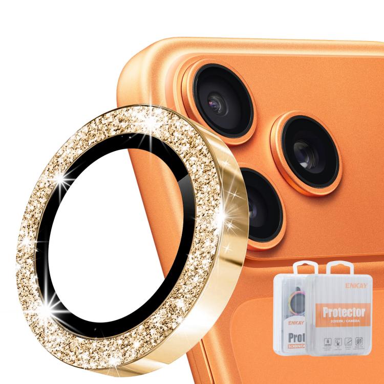 ENKAY Hat-Prince Glitter Rear Lens Aluminium Alloy Tempered Glass Film, For iPhone 17 Pro / 17 Pro Max, For iPhone 17, For iPhone Air