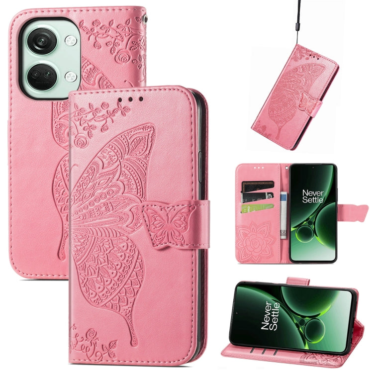 Butterfly Love Flower Embossed Leather Phone Case