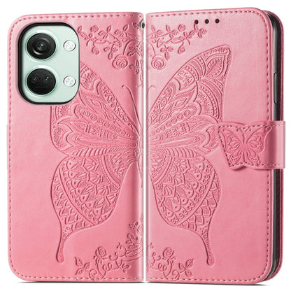 Butterfly Love Flower Embossed Leather Phone Case