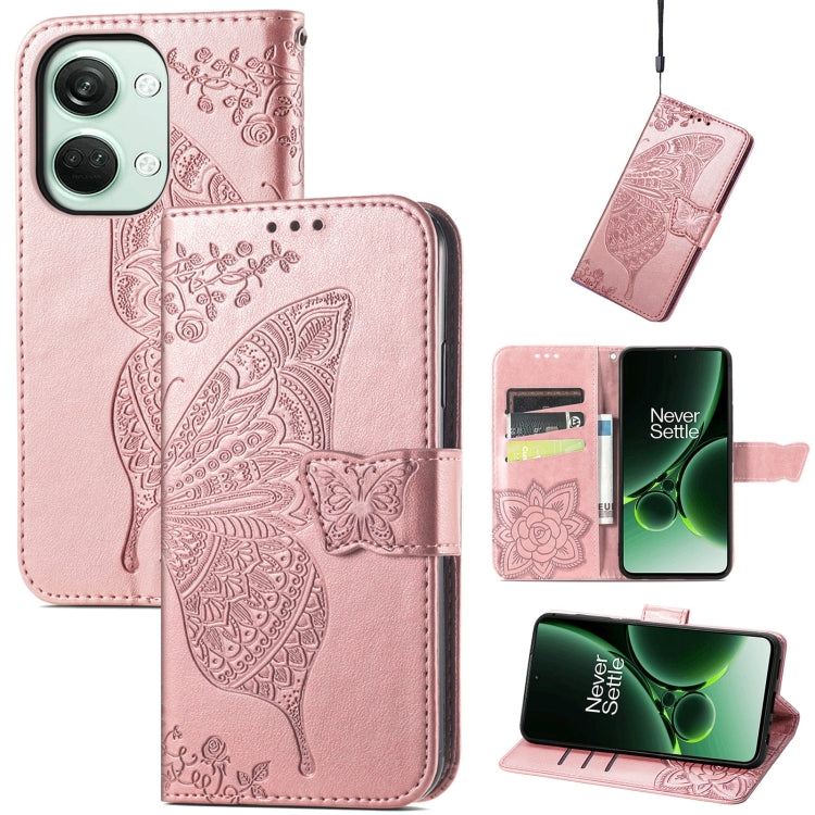 Butterfly Love Flower Embossed Leather Phone Case