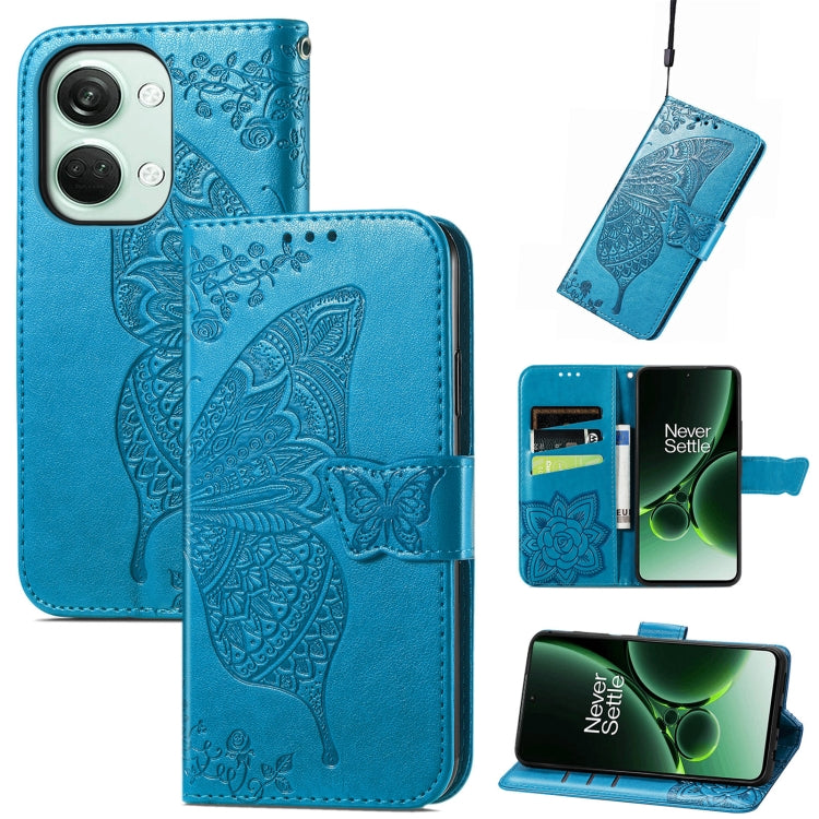 Butterfly Love Flower Embossed Leather Phone Case