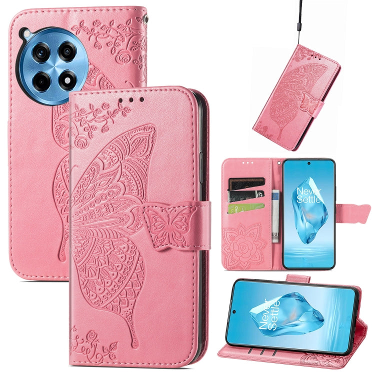 Butterfly Love Flower Embossed Leather Phone Case, For OnePlus 15, For OnePlus Ace 3 Pro, For OnePlus Nord 3