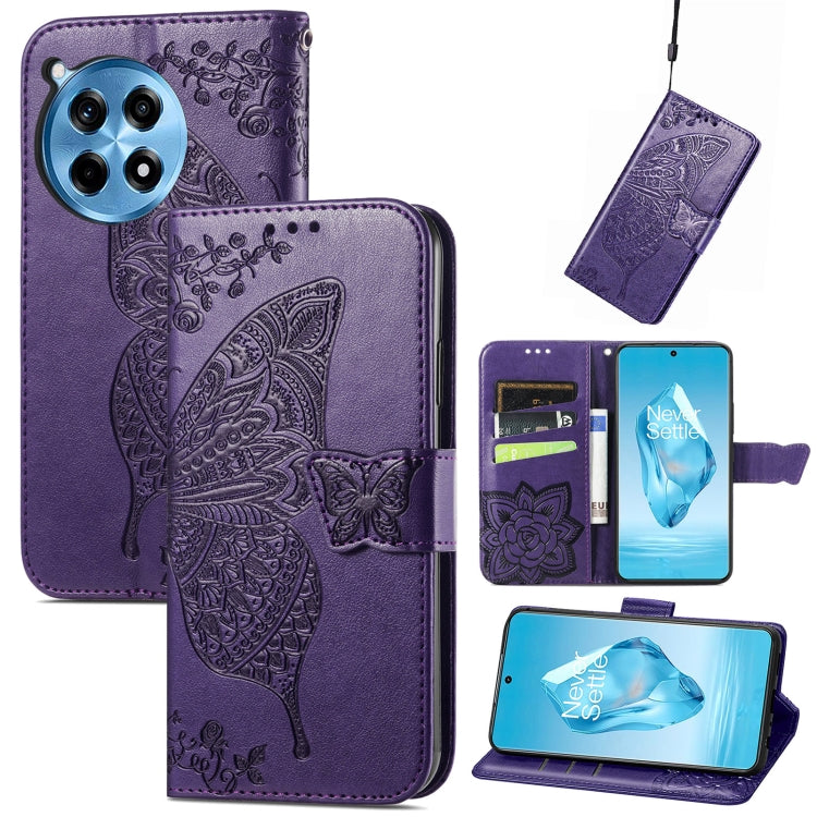 Butterfly Love Flower Embossed Leather Phone Case, For OnePlus 15, For OnePlus Ace 3 Pro, For OnePlus Nord 3