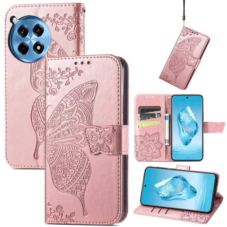 Butterfly Love Flower Embossed Leather Phone Case