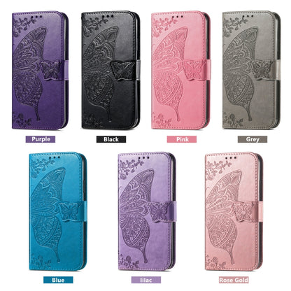 Butterfly Love Flower Embossed Leather Phone Case