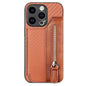 Carbon Fiber Horizontal Flip Zipper Wallet Phone Case, For iPhone 16, For iPhone 15 Pro Max, For iPhone 15 Pro, For iPhone 15 Plus