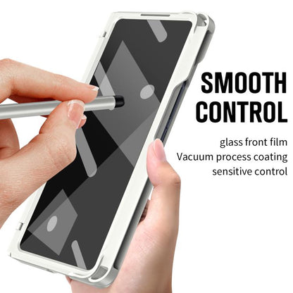 Diamond Case-film Integral Hinge Shockproof Phone Case with Pen, For Samsung Galaxy Z Fold7 5G, For Samsung Galaxy Z Fold6 5G, For Samsung Galaxy Z Fold5 5G, For Samsung Galaxy Z Fold4