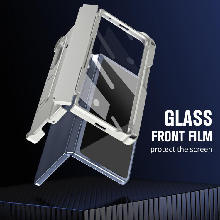 Diamond Case-film Integral Hinge Shockproof Phone Case with Pen, For Samsung Galaxy Z Fold7 5G, For Samsung Galaxy Z Fold6 5G, For Samsung Galaxy Z Fold5 5G, For Samsung Galaxy Z Fold4