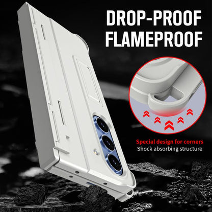 Diamond Case-film Integral Hinge Shockproof Phone Case with Pen, For Samsung Galaxy Z Fold7 5G, For Samsung Galaxy Z Fold6 5G, For Samsung Galaxy Z Fold5 5G, For Samsung Galaxy Z Fold4