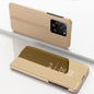 Plated Mirror Horizontal Flip Leather Phone Case with Holder
