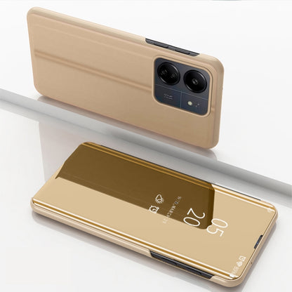 Plated Mirror Horizontal Flip Leather Phone Case with Holder, For Xiaomi Redmi 13C, For Xiaomi Redmi Note 13 Pro+, For Xiaomi 13T Pro