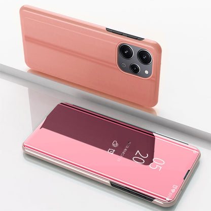 Plated Mirror Horizontal Flip Leather Phone Case with Holder, For Xiaomi Redmi Note 12 4G
