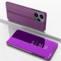 Plated Mirror Horizontal Flip Leather Phone Case with Holder, For Xiaomi Redmi Note 12 4G