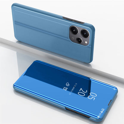 Plated Mirror Horizontal Flip Leather Phone Case with Holder, For Xiaomi Redmi Note 12 4G