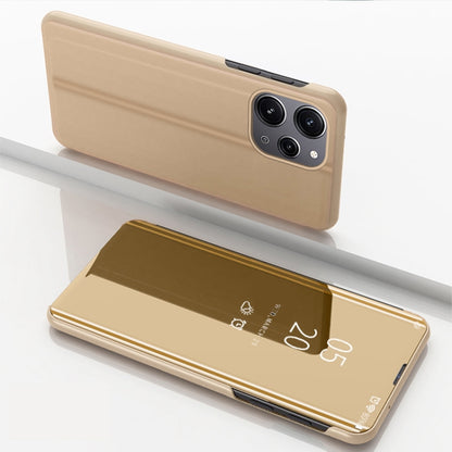 Plated Mirror Horizontal Flip Leather Phone Case with Holder, For Xiaomi Redmi Note 12 4G
