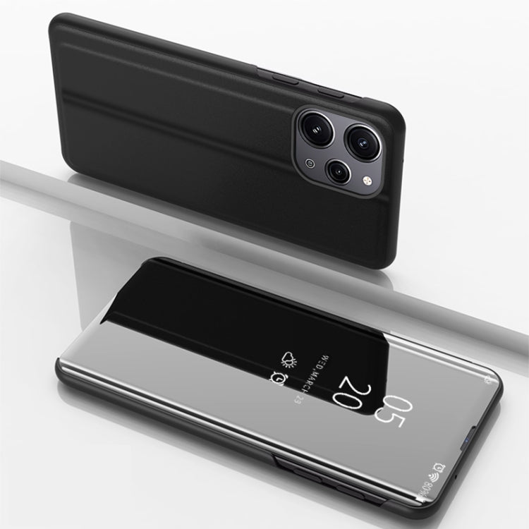 Plated Mirror Horizontal Flip Leather Phone Case with Holder, For Xiaomi Redmi Note 12 4G