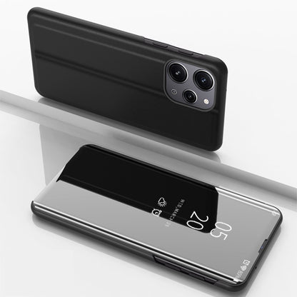 Plated Mirror Horizontal Flip Leather Phone Case with Holder, For Xiaomi Redmi Note 12 4G