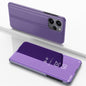 Plated Mirror Horizontal Flip Leather Phone Case with Holder, For Xiaomi Redmi Note 12 4G