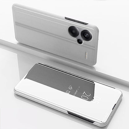 Plated Mirror Horizontal Flip Leather Phone Case with Holder, For Xiaomi Redmi Note 12 4G