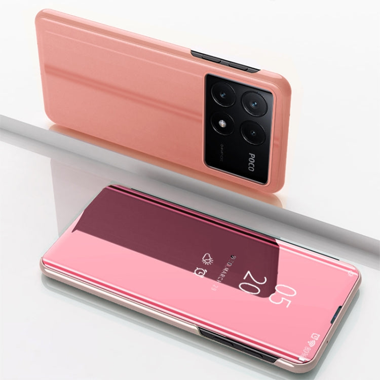 Plated Mirror Horizontal Flip Leather Phone Case with Holder, For Xiaomi Redmi 14C 4G, For Xiaomi Poco F6, For Xiaomi Poco F6 Pro