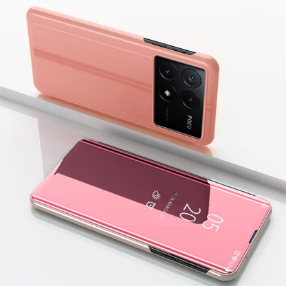 Plated Mirror Horizontal Flip Leather Phone Case with Holder, For Xiaomi Redmi 14C 4G, For Xiaomi Poco F6, For Xiaomi Poco F6 Pro