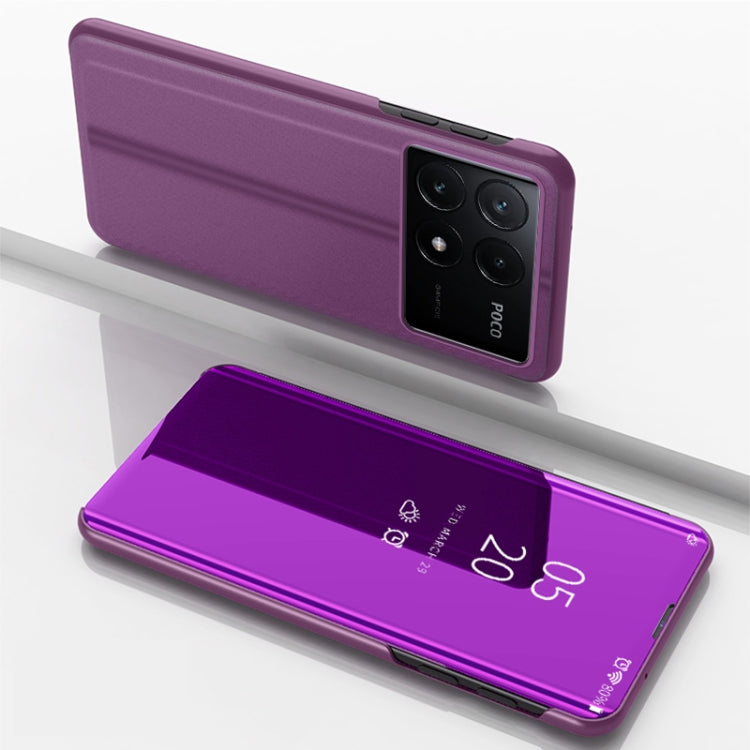 Plated Mirror Horizontal Flip Leather Phone Case with Holder, For Xiaomi Redmi 14C 4G, For Xiaomi Poco F6, For Xiaomi Poco F6 Pro