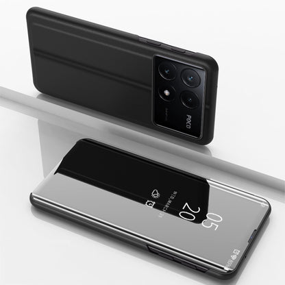 Plated Mirror Horizontal Flip Leather Phone Case with Holder, For Xiaomi Redmi 14C 4G, For Xiaomi Poco F6, For Xiaomi Poco F6 Pro