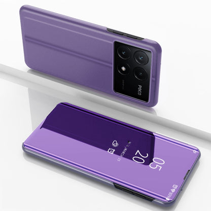 Plated Mirror Horizontal Flip Leather Phone Case with Holder, For Xiaomi Redmi 14C 4G, For Xiaomi Poco F6, For Xiaomi Poco F6 Pro