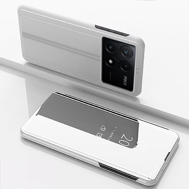 Plated Mirror Horizontal Flip Leather Phone Case with Holder, For Xiaomi Redmi 14C 4G, For Xiaomi Poco F6, For Xiaomi Poco F6 Pro