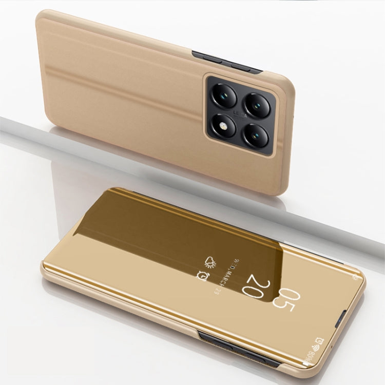 Plated Mirror Horizontal Flip Leather Phone Case with Holder, For Xiaomi Redmi Note 14 Pro 5G, For Xiaomi 14T Pro, For Xiaomi 14T