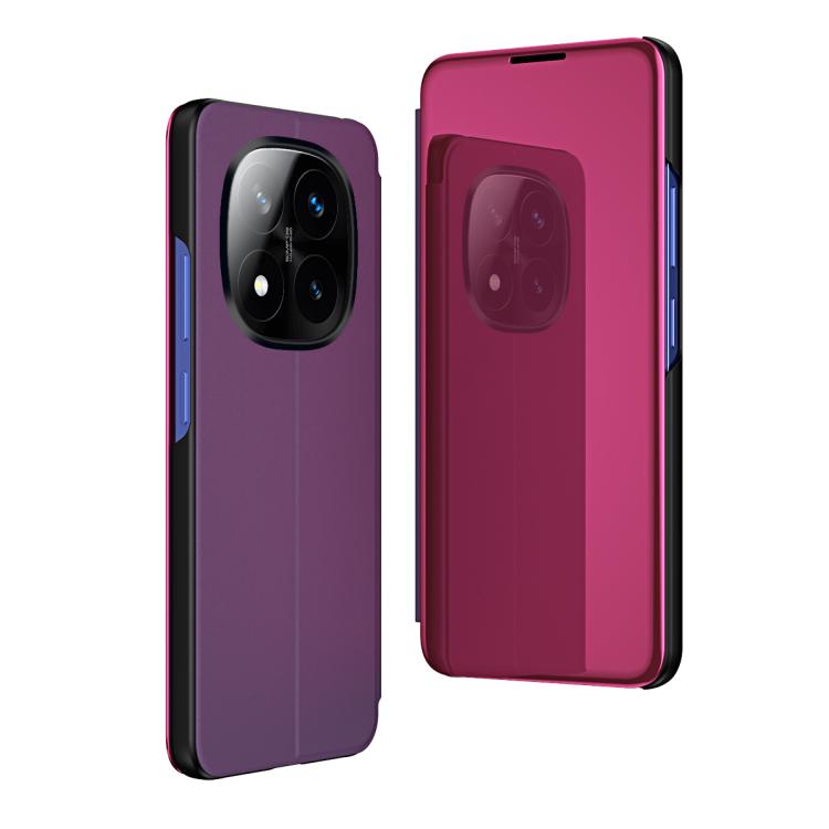 Plated Mirror Horizontal Flip Leather Phone Case with Holder, For Redmi Note 14 4G 163.25mm, For Xiaomi Redmi Note 14 5G, For Xiaomi Redmi Note 14 Pro+ 5G