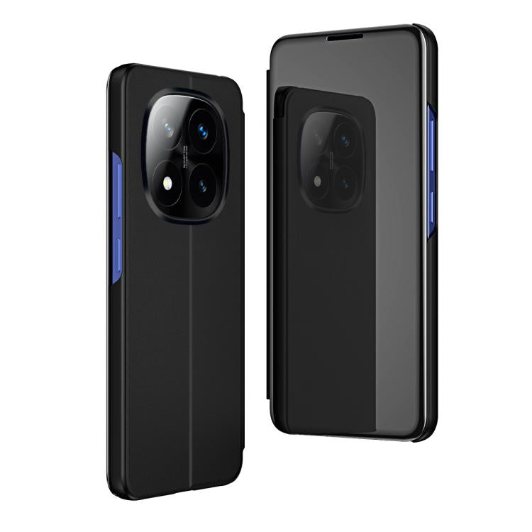 Plated Mirror Horizontal Flip Leather Phone Case with Holder, For Redmi Note 14 4G 163.25mm, For Xiaomi Redmi Note 14 5G, For Xiaomi Redmi Note 14 Pro+ 5G