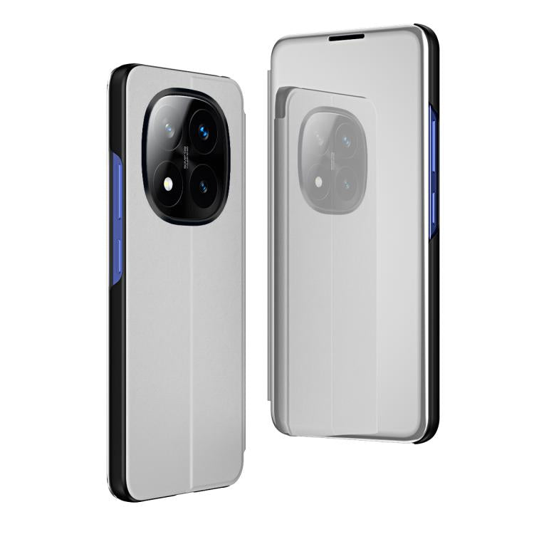 Plated Mirror Horizontal Flip Leather Phone Case with Holder, For Redmi Note 14 4G 163.25mm, For Xiaomi Redmi Note 14 5G, For Xiaomi Redmi Note 14 Pro+ 5G