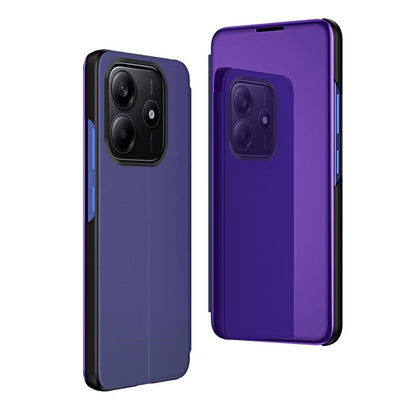 Plated Mirror Horizontal Flip Leather Phone Case with Holder, For Redmi Note 14 4G 163.25mm, For Xiaomi Redmi Note 14 5G, For Xiaomi Redmi Note 14 Pro+ 5G