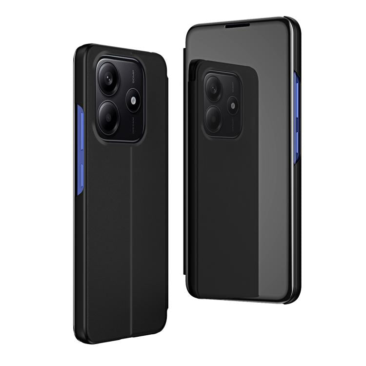 Plated Mirror Horizontal Flip Leather Phone Case with Holder, For Redmi Note 14 4G 163.25mm, For Xiaomi Redmi Note 14 5G, For Xiaomi Redmi Note 14 Pro+ 5G