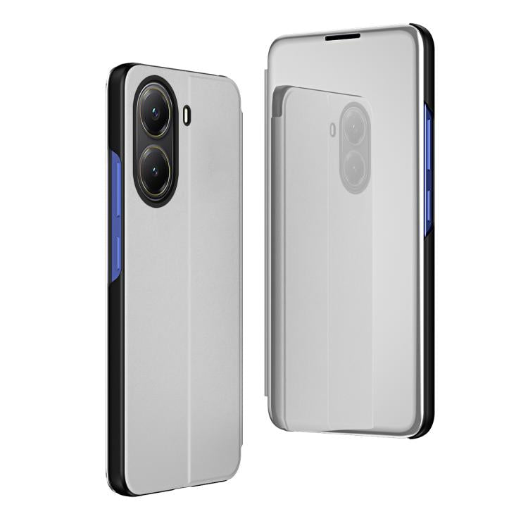 Plated Mirror Horizontal Flip Leather Phone Case with Holder