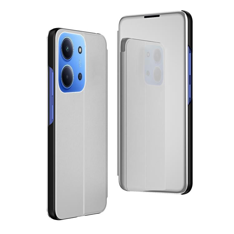 Plated Mirror Horizontal Flip Leather Phone Case with Holder