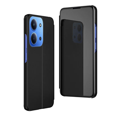 Plated Mirror Horizontal Flip Leather Phone Case with Holder