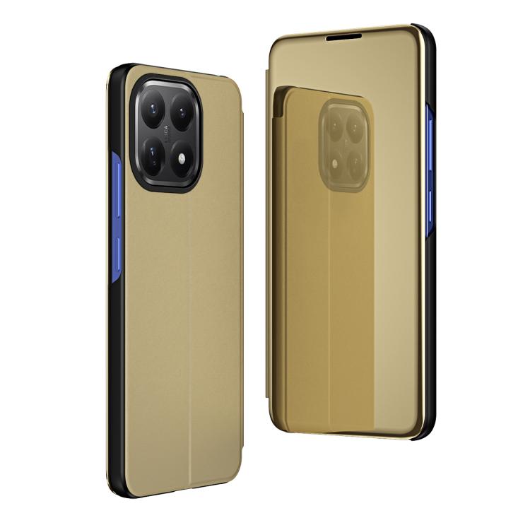 Plated Mirror Horizontal Flip Leather Phone Case with Holder, For Xiaomi 15T, For Redmi Note 14 4G 164.84mm, For Xiaomi  Poco X7 Pro