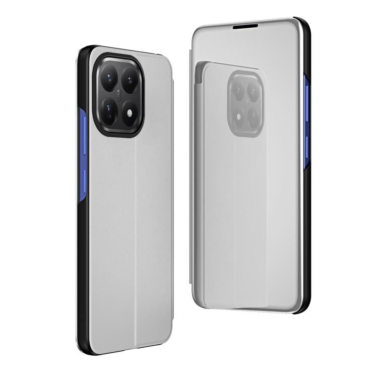 Plated Mirror Horizontal Flip Leather Phone Case with Holder, For Xiaomi 15T, For Redmi Note 14 4G 164.84mm, For Xiaomi  Poco X7 Pro