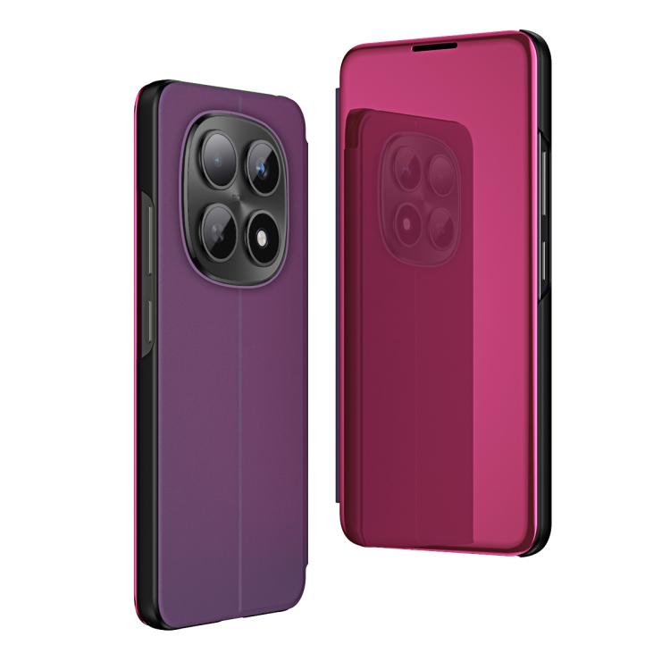 Plated Mirror Horizontal Flip Leather Phone Case with Holder, For Redmi Note 15 Pro+ Global 163.3mm, For Redmi Note 15 4G / 5G Global 164mm, For Redmi Note 15 Pro 5G Global 163.6mm