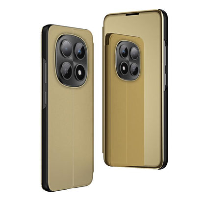 Plated Mirror Horizontal Flip Leather Phone Case with Holder, For Redmi Note 15 Pro+ Global 163.3mm, For Redmi Note 15 4G / 5G Global 164mm, For Redmi Note 15 Pro 5G Global 163.6mm