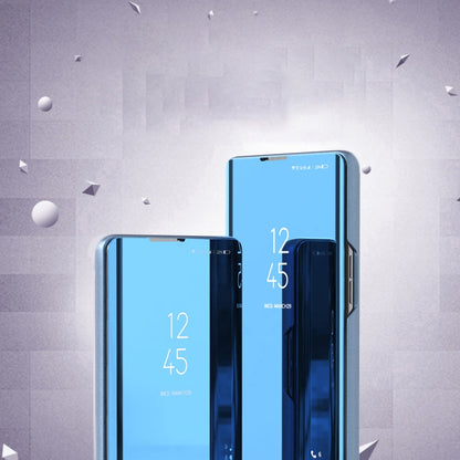 Plated Mirror Horizontal Flip Leather Phone Case with Holder, For Xiaomi Redmi Note 12 4G