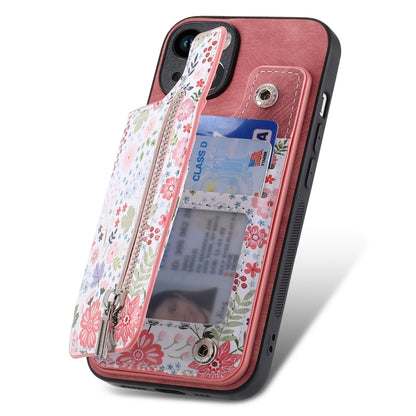 Retro Painted Zipper Wallet Back Phone Case, For iPhone 11 Pro Max, For iPhone 11, For iPhone 11 Pro, For iPhone X / XS