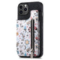 Retro Painted Zipper Wallet Back Phone Case, For iPhone 11 Pro Max, For iPhone 11, For iPhone 11 Pro, For iPhone X / XS