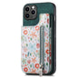 Retro Painted Zipper Wallet Back Phone Case, For iPhone 11 Pro Max, For iPhone 11, For iPhone 11 Pro, For iPhone X / XS
