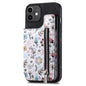 Retro Painted Zipper Wallet Back Phone Case, For iPhone 11 Pro Max, For iPhone 11, For iPhone 11 Pro, For iPhone X / XS