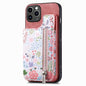 Retro Painted Zipper Wallet Back Phone Case, For iPhone 11 Pro Max, For iPhone 11, For iPhone 11 Pro, For iPhone X / XS
