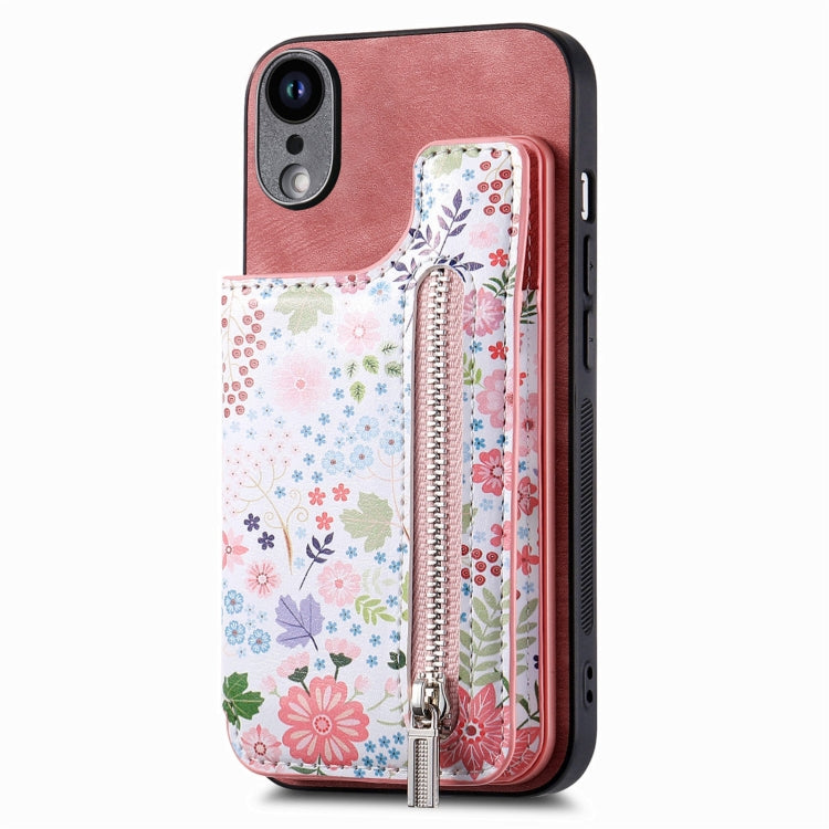 Retro Painted Zipper Wallet Back Phone Case, For iPhone XR, For iPhone XS Max, For iPhone 7 Plus / 8 Plus, For iPhone 6 Plus / 6s Plus